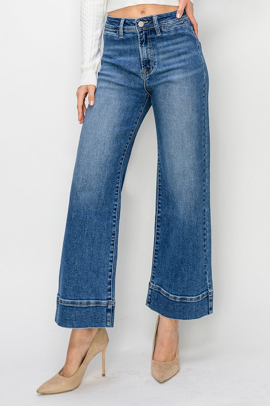 Risen High Rise Crop Wide Jean- Medium