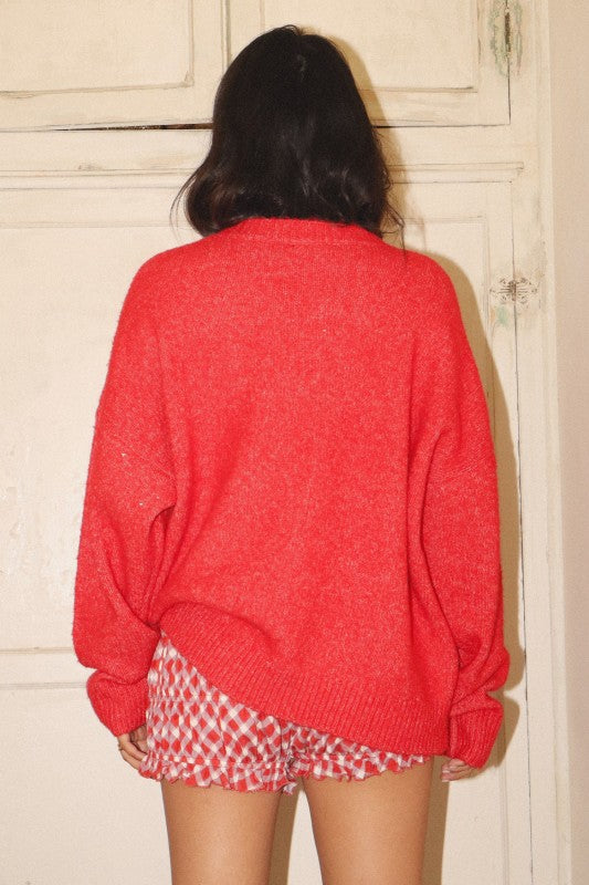 Red Horse Graphic Knit Sweater