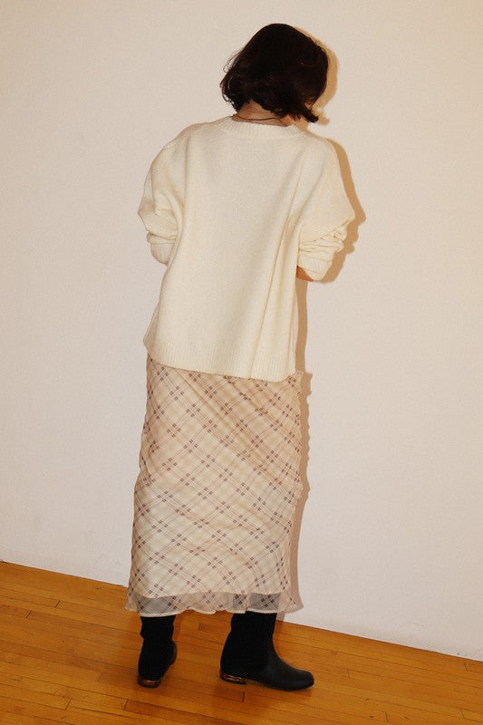 Cream Horse Graphic Knit Sweater