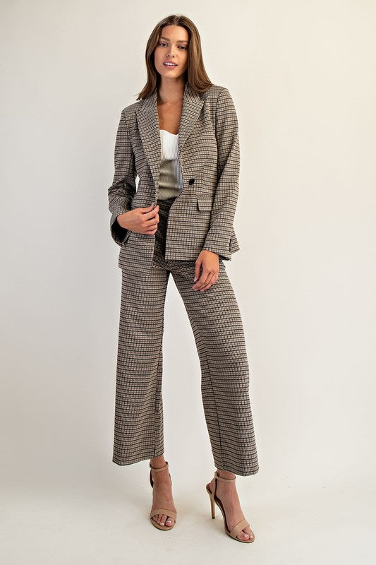 Brown Houndstooth Blazer