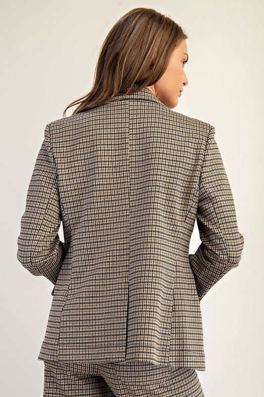 Brown Houndstooth Blazer