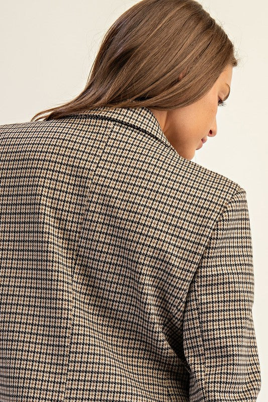 Brown Houndstooth Blazer