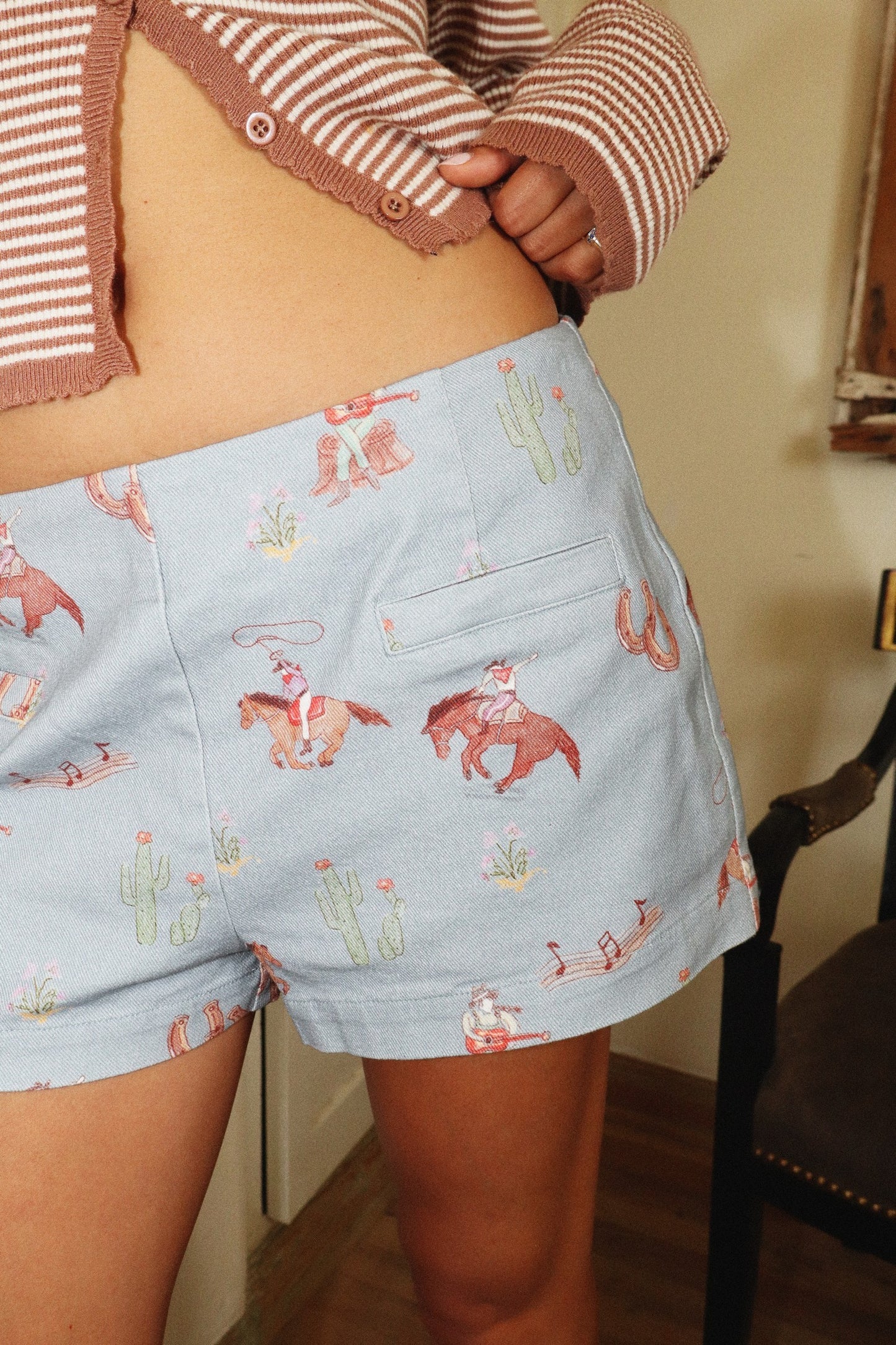 Cowgirl Print Mini Shorts