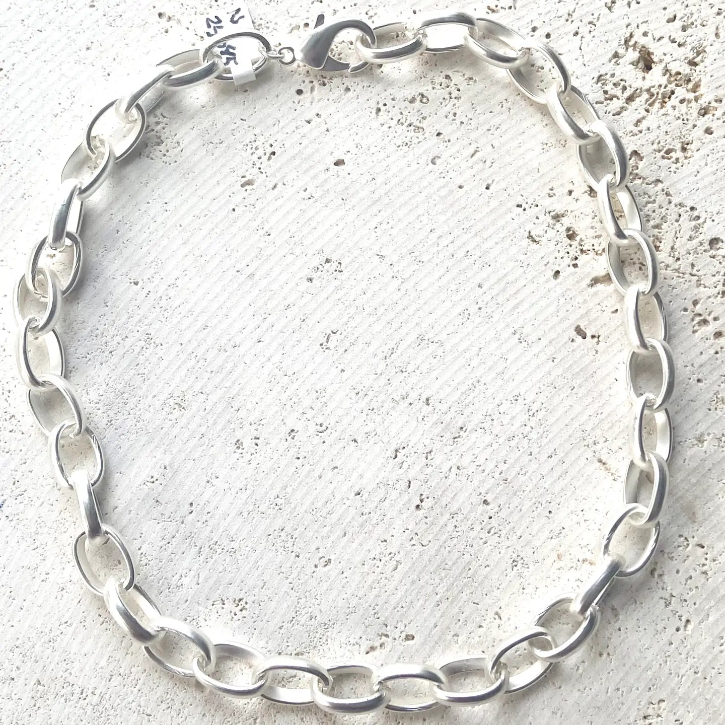 18" Matte Silver Chunky Necklace