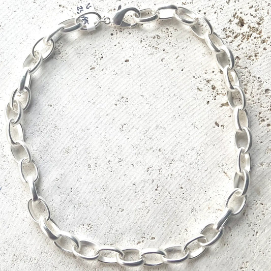 18" Matte Silver Chunky Necklace