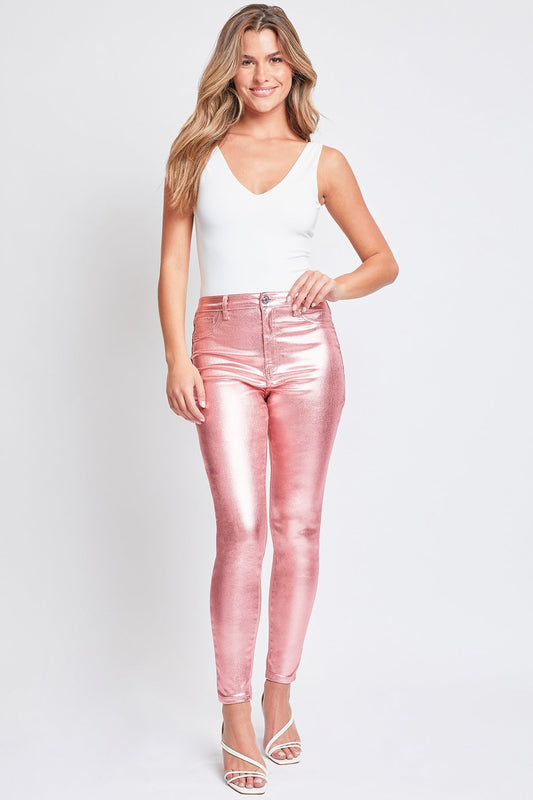 Pink Metallic Hyperstretch Skinny Pant