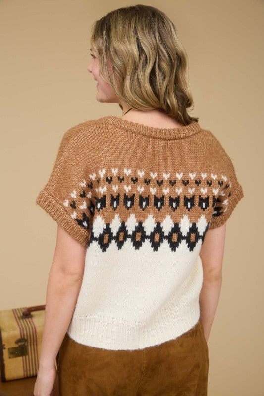 Faire Isle V-Neck Knit Sweater