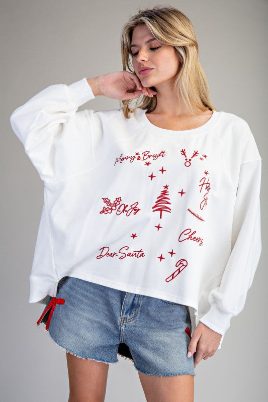 Christmas Graphic High Low Sweatshirt