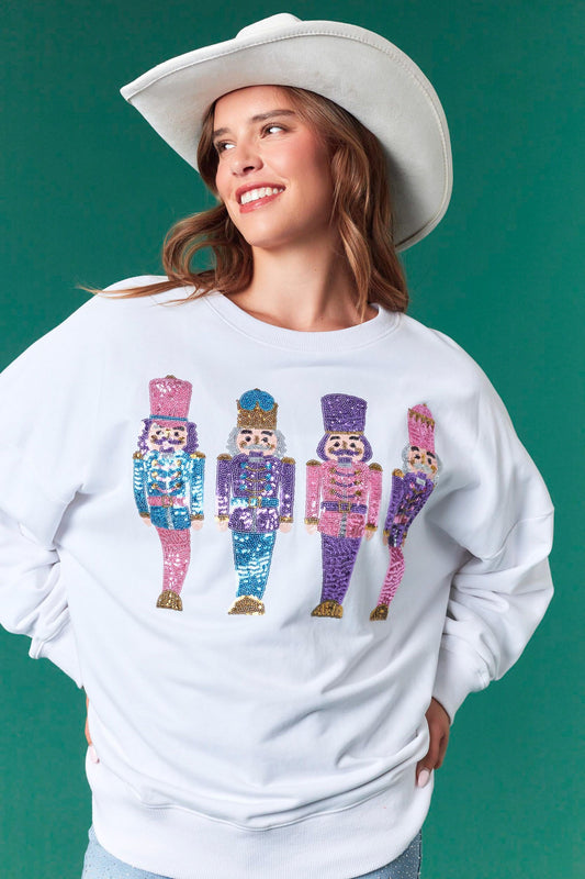 Sequin Nutcracker Oversized Sweatshirt
