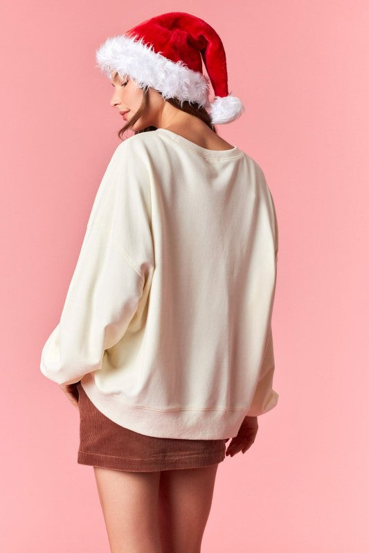 Ivory Gingham Bow Detail Sweatshirt