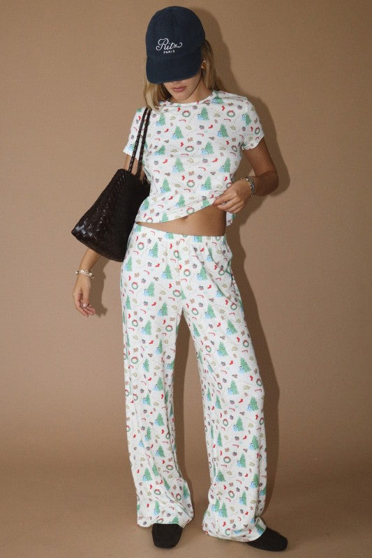 Holiday Tree, Wreath, & Gingerbread Rib Pants