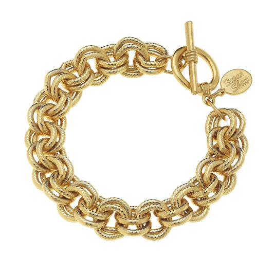 Susan Shaw Gold Double Chain Bracelet