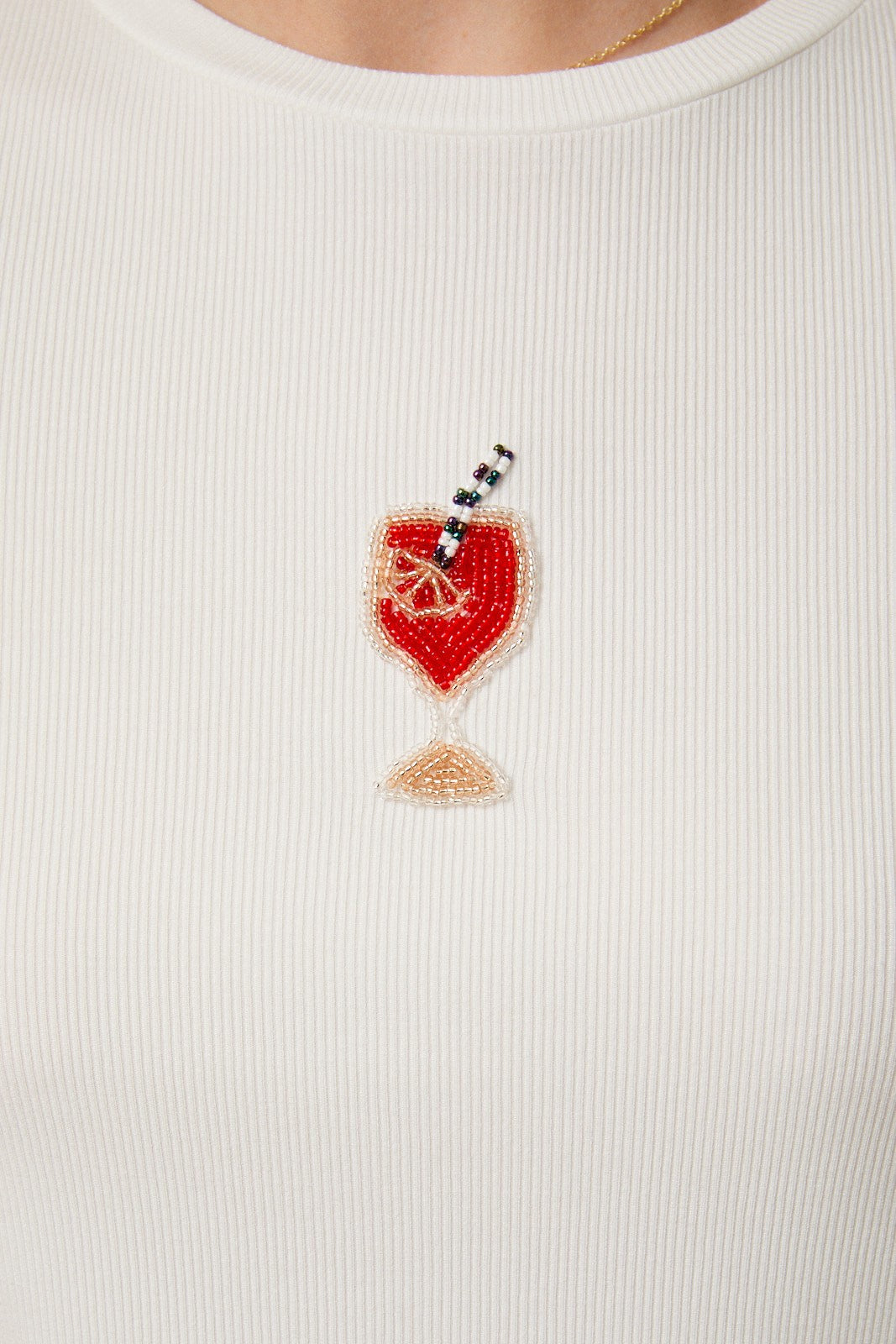 Beaded Cocktail Short Sleeve T-Shirt
