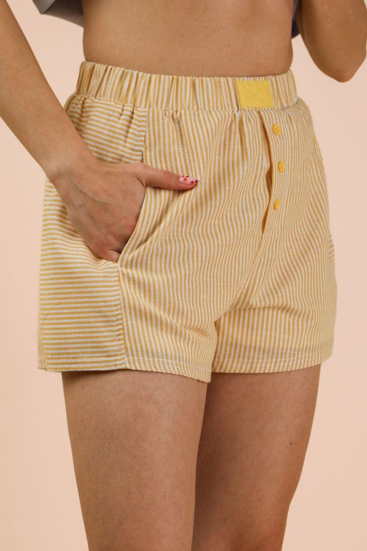 Yellow Striped Boxer Shorts