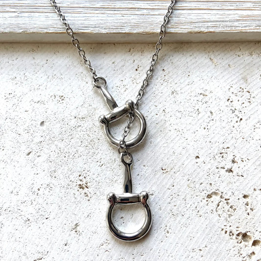 Silver Chunky Horse Bit Necklace