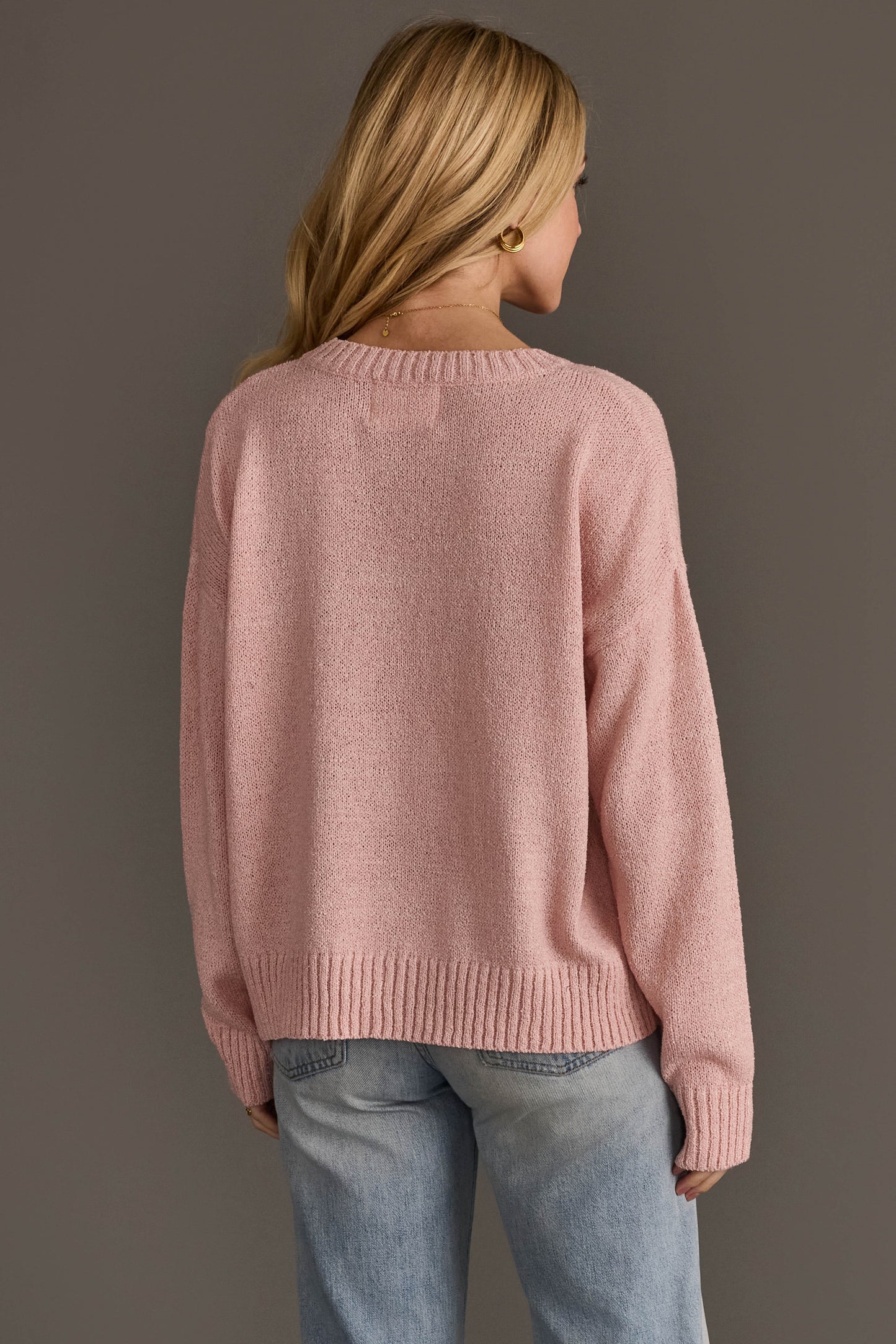 Wine Season Sweater- Light Pink