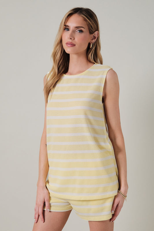 Butter Striped Side Slit Tunic & Short Set