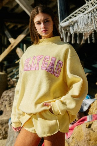 Dilly Dally/Lolly Gag Reversible Mock Neck Sweater