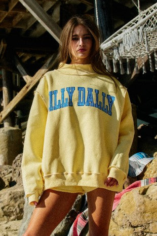Dilly Dally/Lolly Gag Reversible Mock Neck Sweater