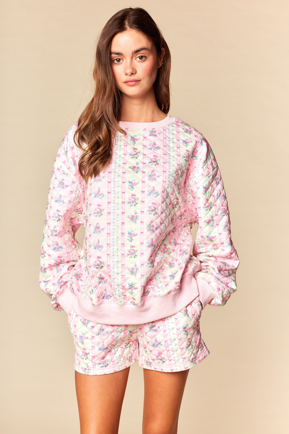 Floral Quilted Top & Short Set