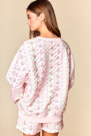 Floral Quilted Top & Short Set