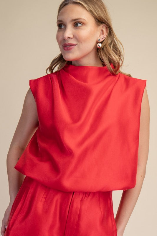 Red Bubble Top & Shorts Set