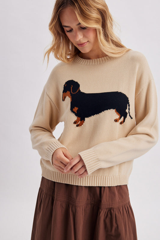 Dachshund Graphic Knit Sweater