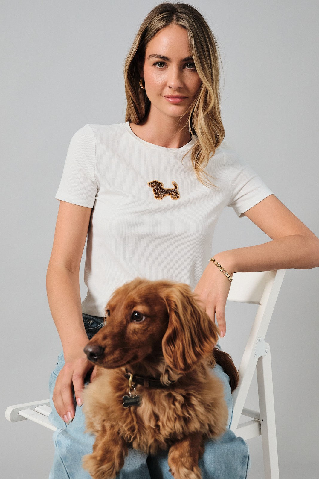 Beaded Dog Short Sleeve T-Shirt