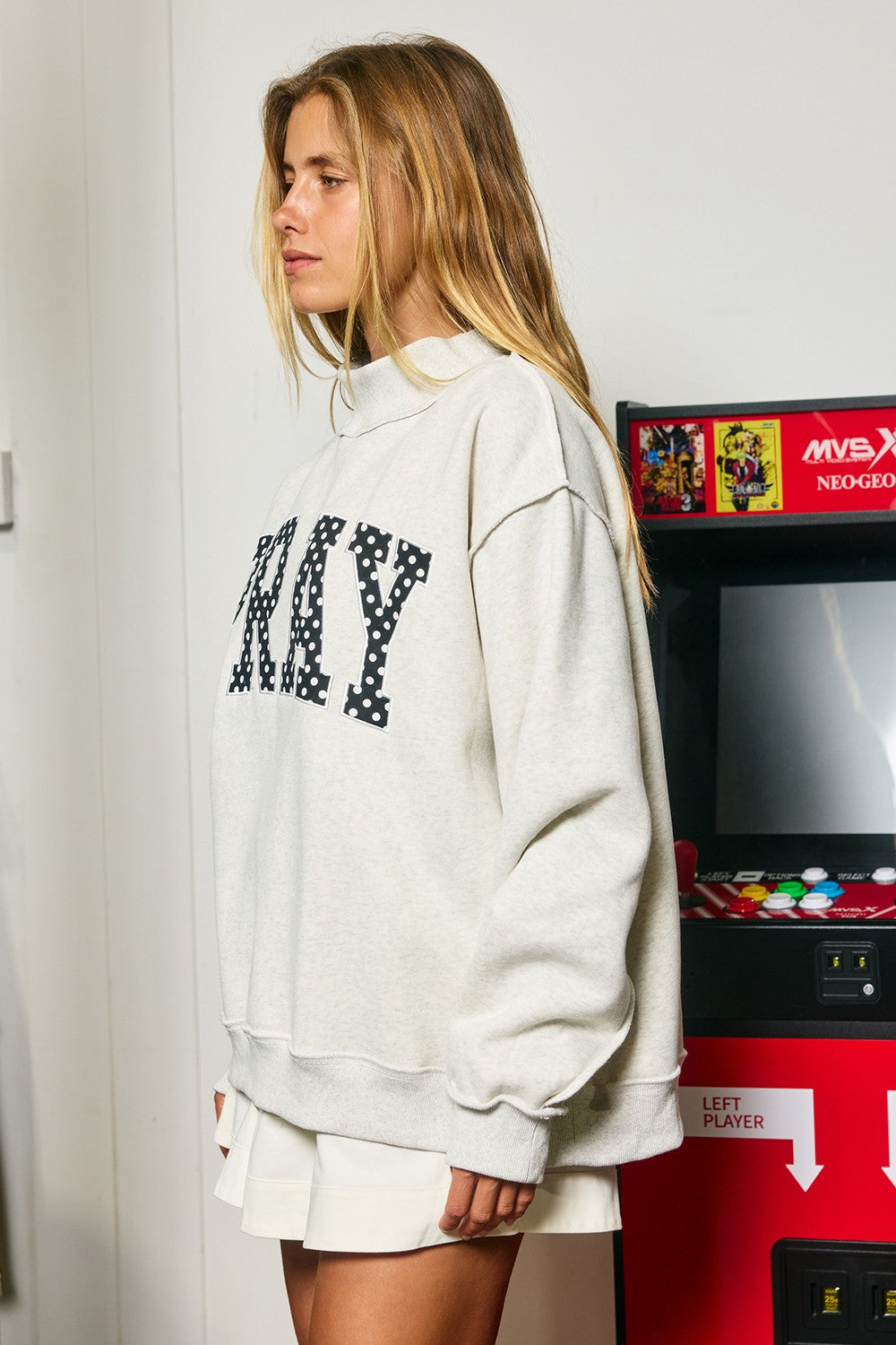 Embroidered Pray Ash Grey Sweatshirt