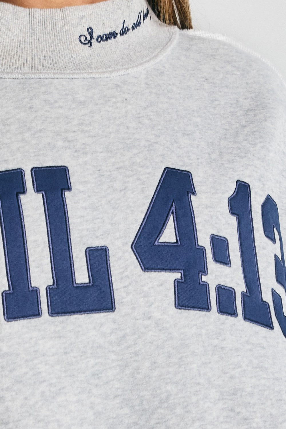 Embroidered Phil 4:13 Grey Sweatshirt