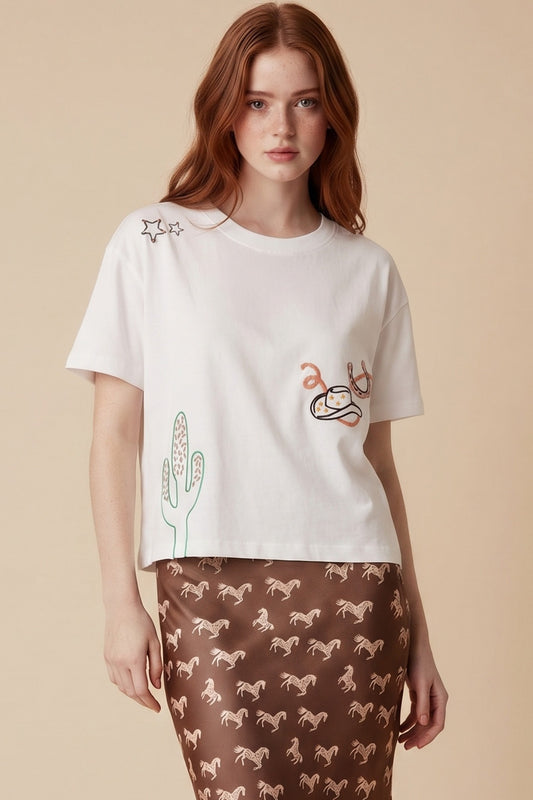 Wild West Embroidered Tee