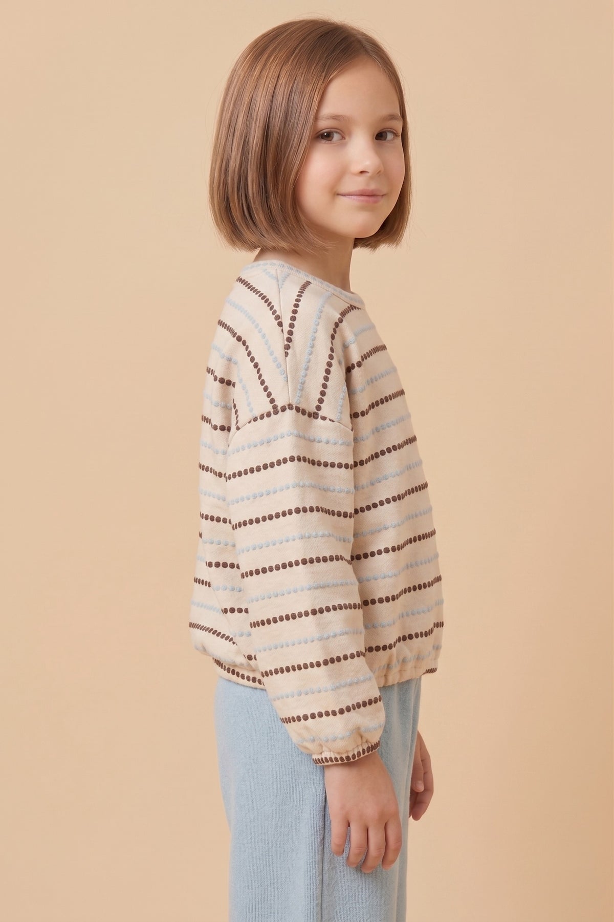 Girls Textured Stitch Knit Top