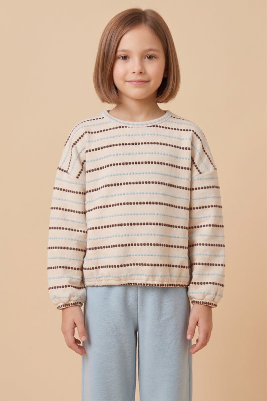 Girls Textured Stitch Knit Top