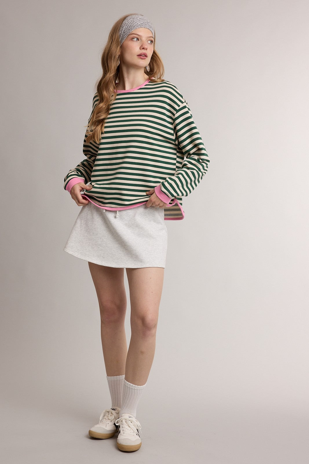 Heather Grey French Terry Mini Skirt