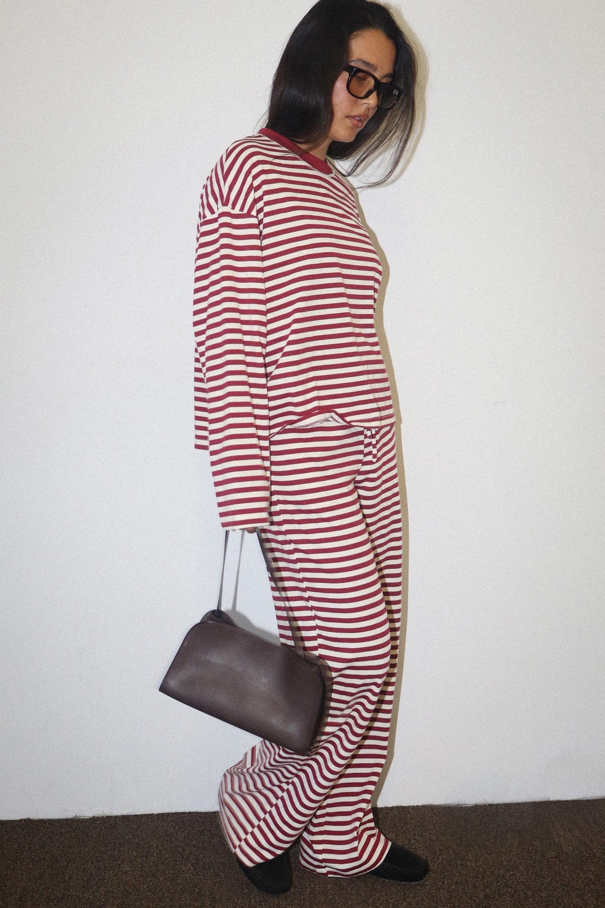 Red Striped Lounge Top & Pant Set