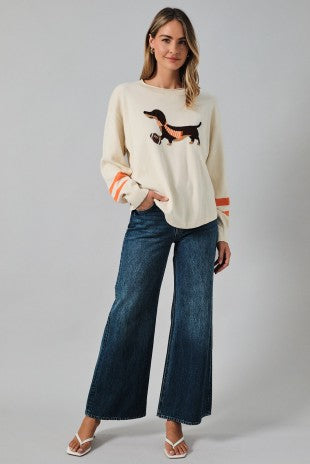 Roll Up Neck 'Game Day Dog' Graphic Sweater