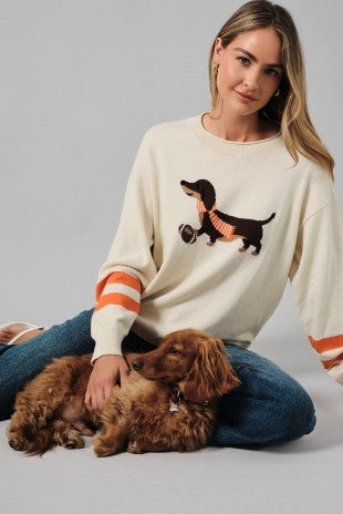 Roll Up Neck 'Game Day Dog' Graphic Sweater