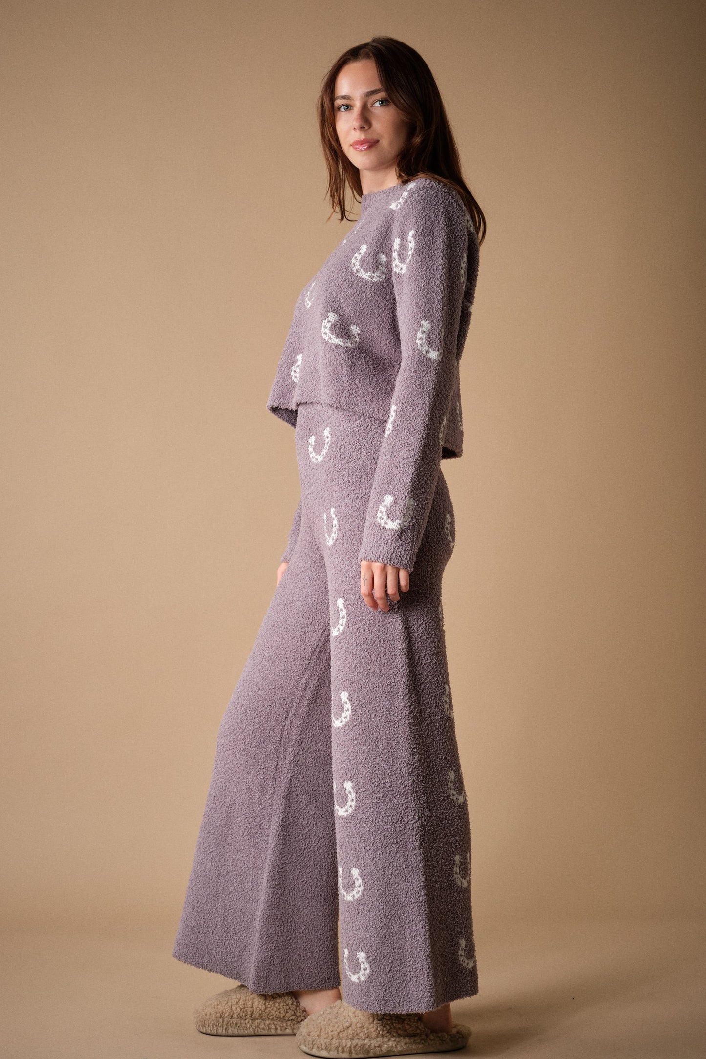Cozy Horseshoe Knit Pants Set