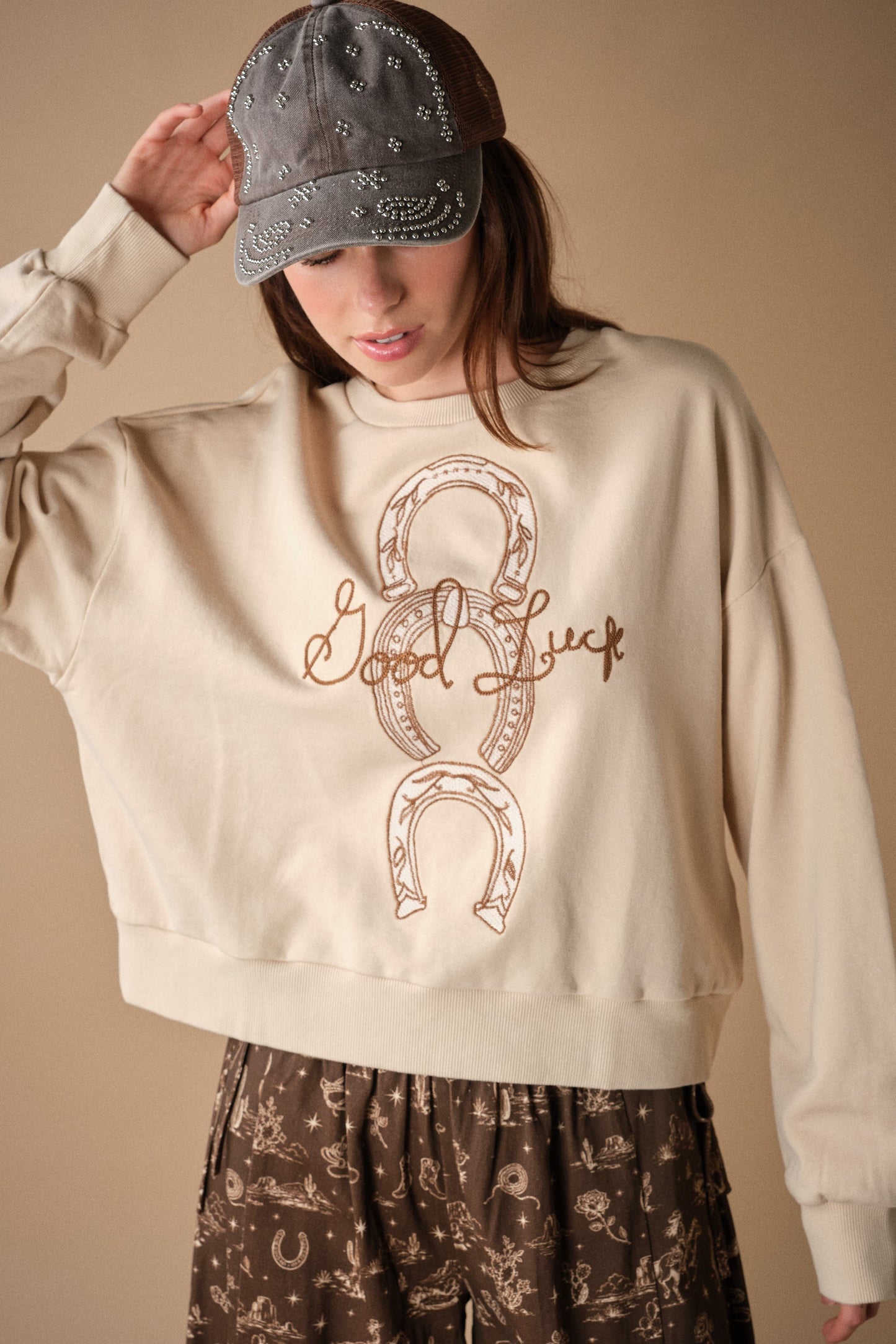 Western Horseshoe Mineral Wash Sweatshirt