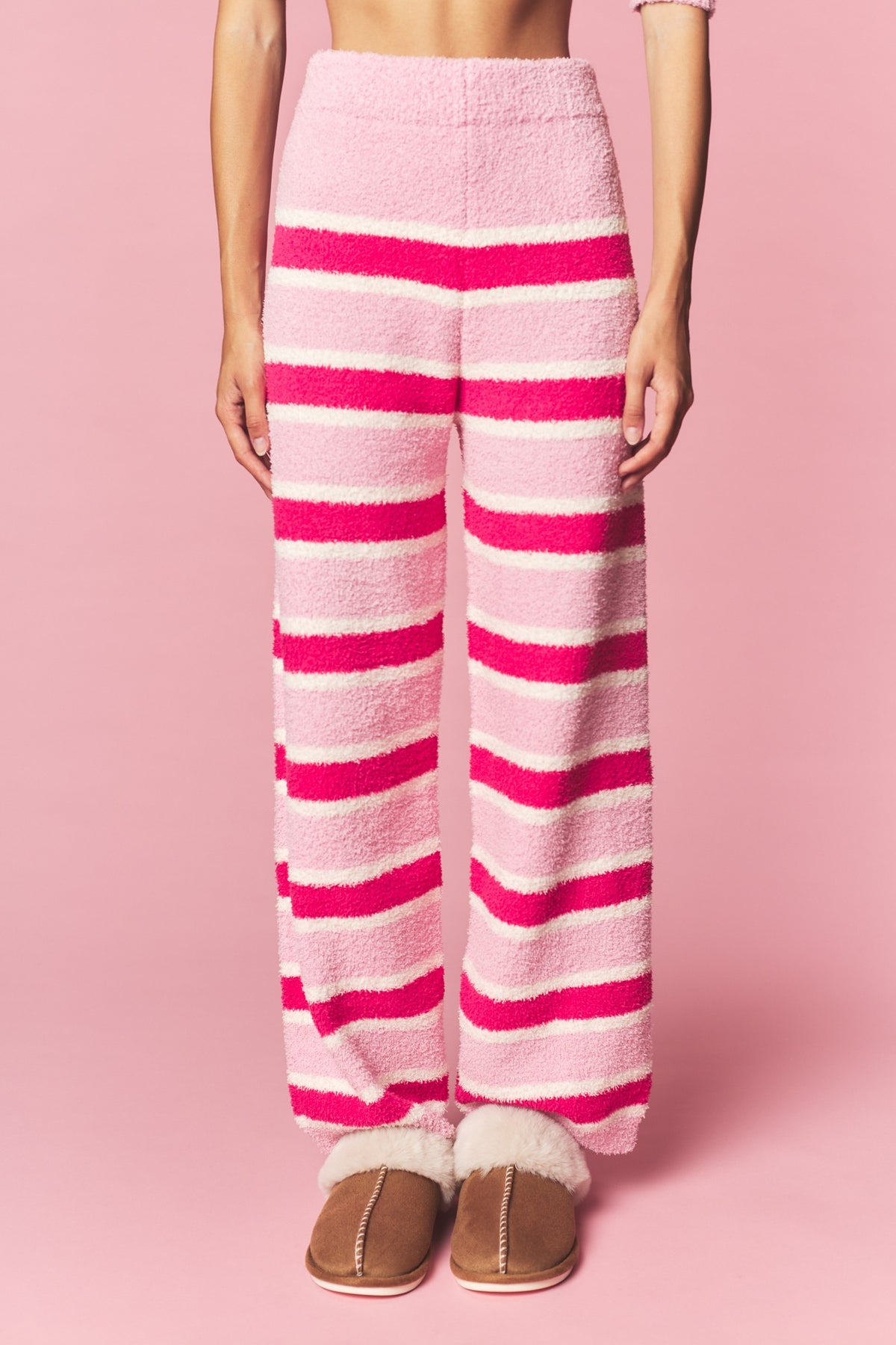 Cozy Stripe Eyelash Knit Lounge Set