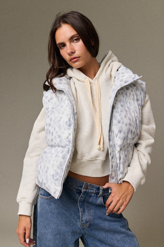 Quinn Leopard Print Puffer Vest