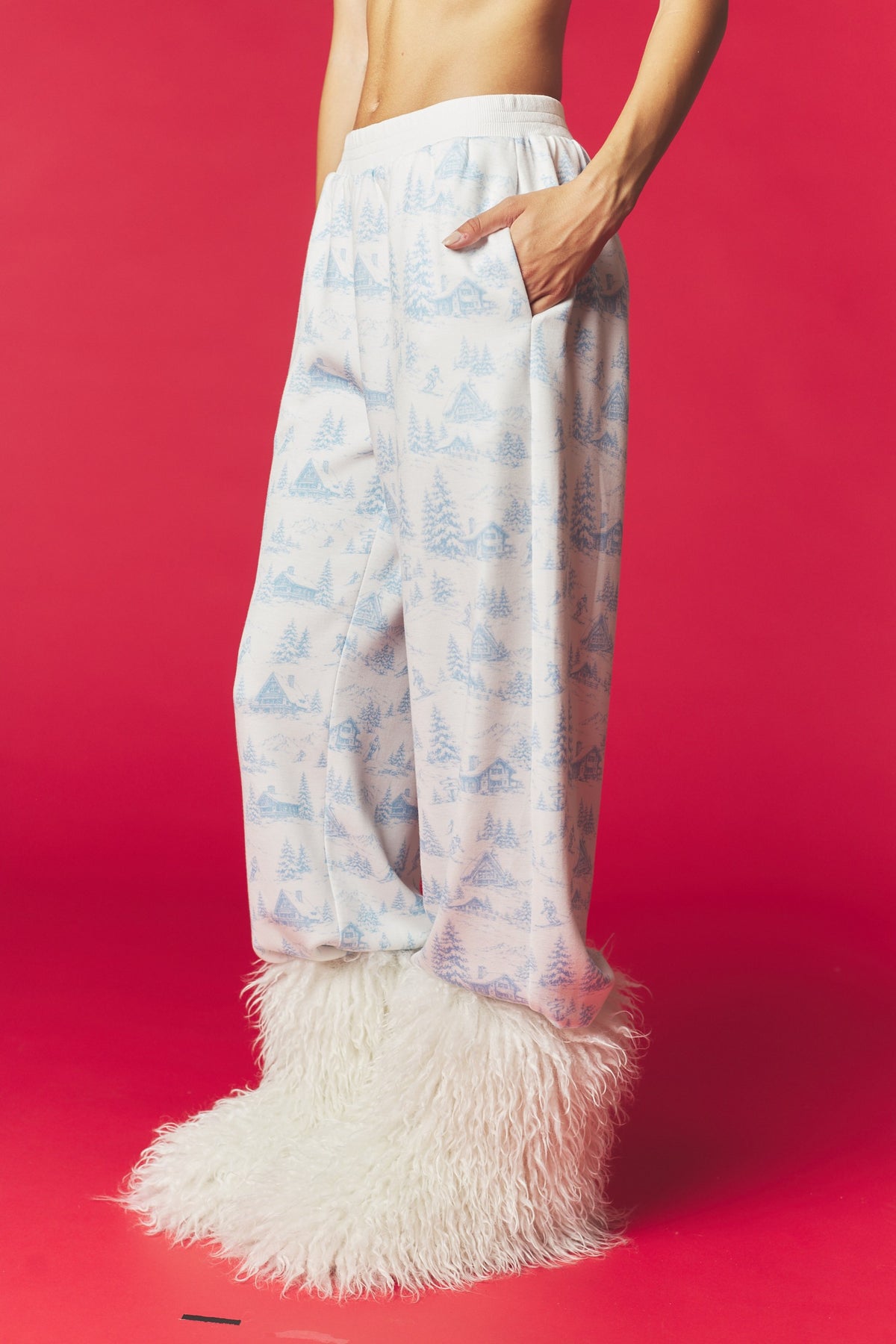 Winter Scenic Print Sweatshirt & Jogger Set