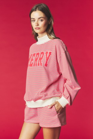 Merry Striped Top & Shorts Set