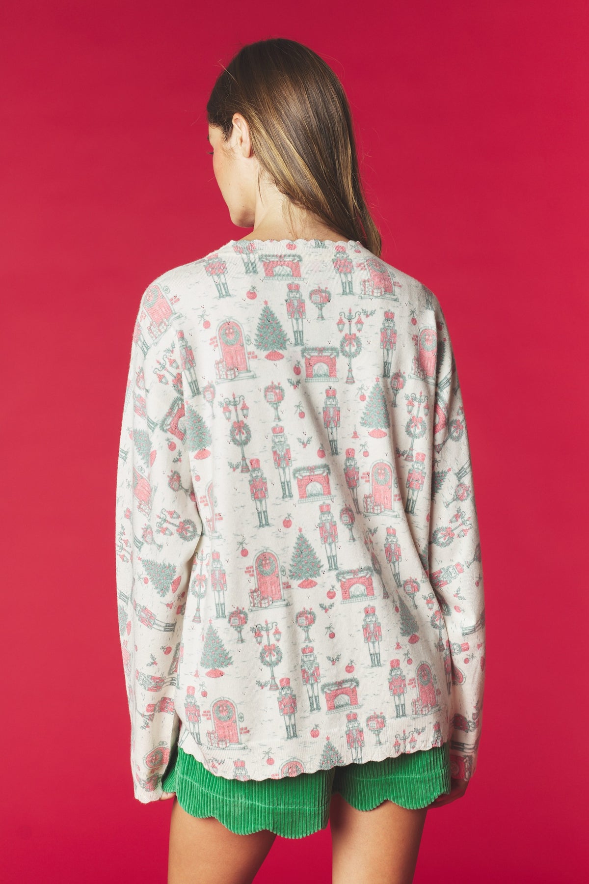 Christmas Nutcracker Print Cardigan