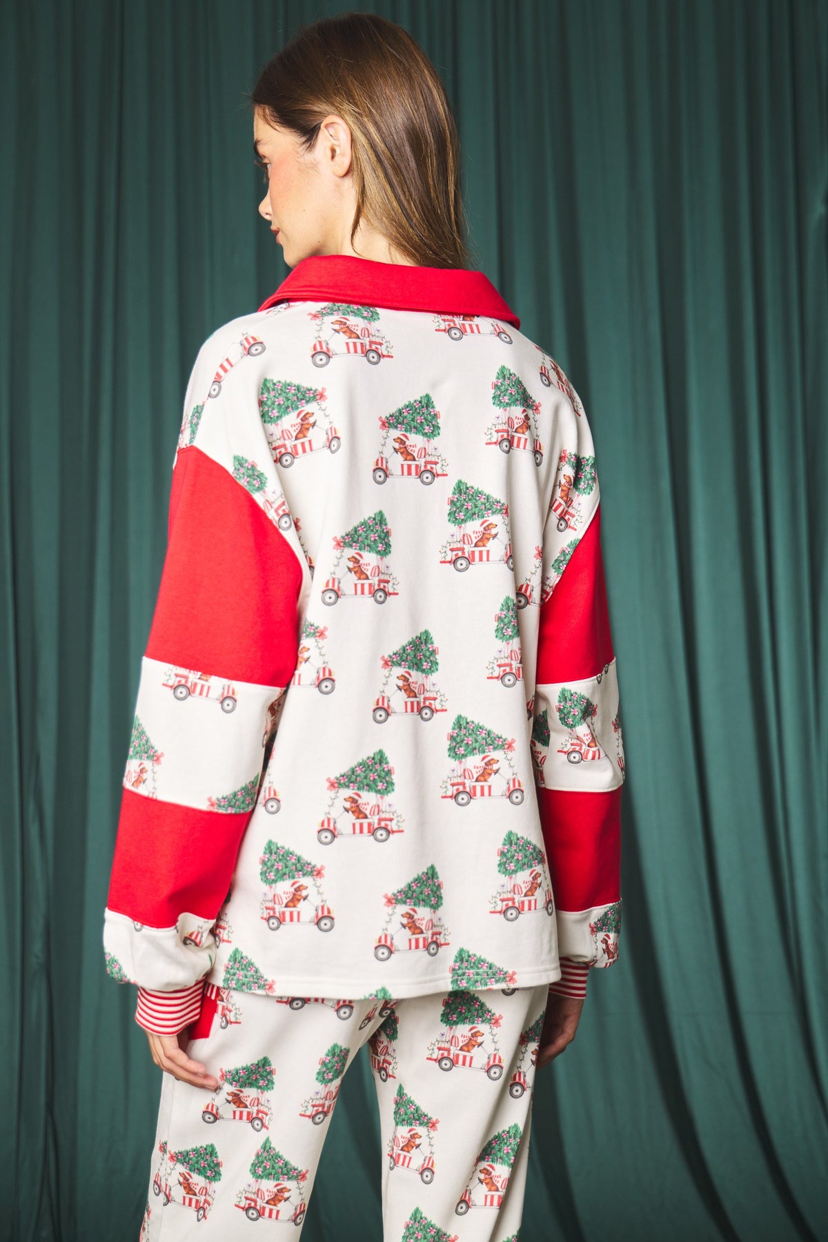 Tree Car Print Top & Jogger Pants Set