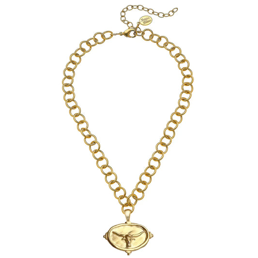 Susan Shaw Longhorn Intaglio Necklace