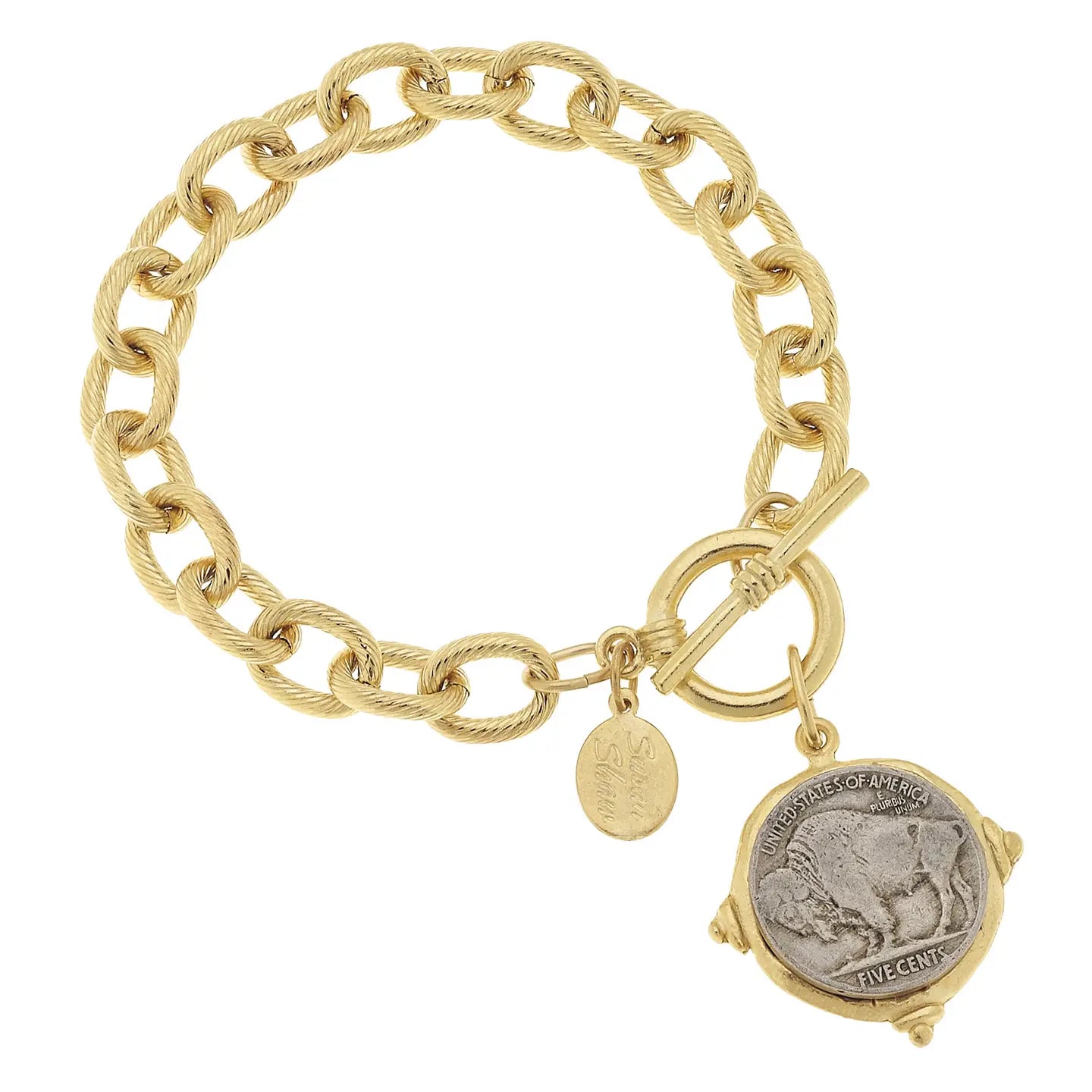 Susan Shaw Vintage Buffalo Coin Bracelet