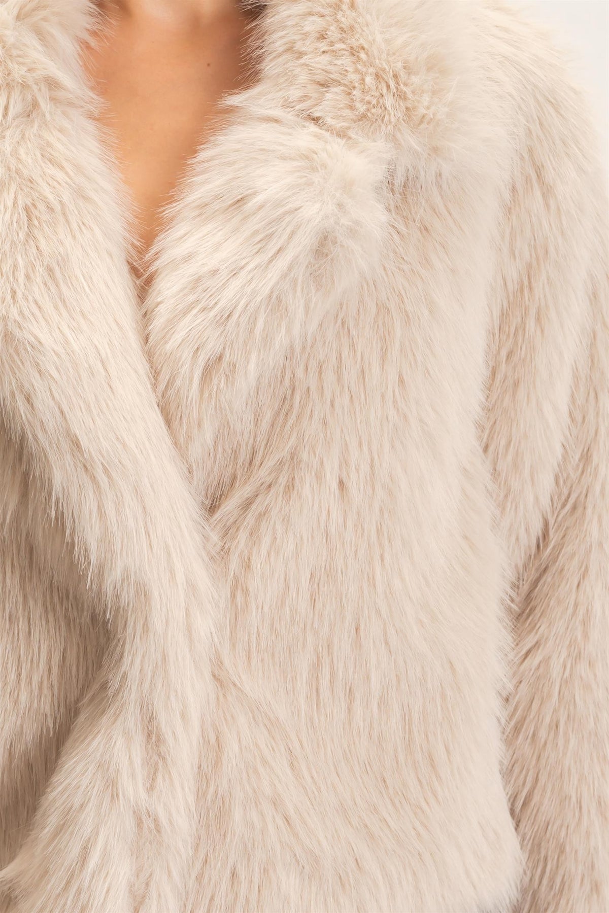 Shawl Collar Faux Fur Jacket