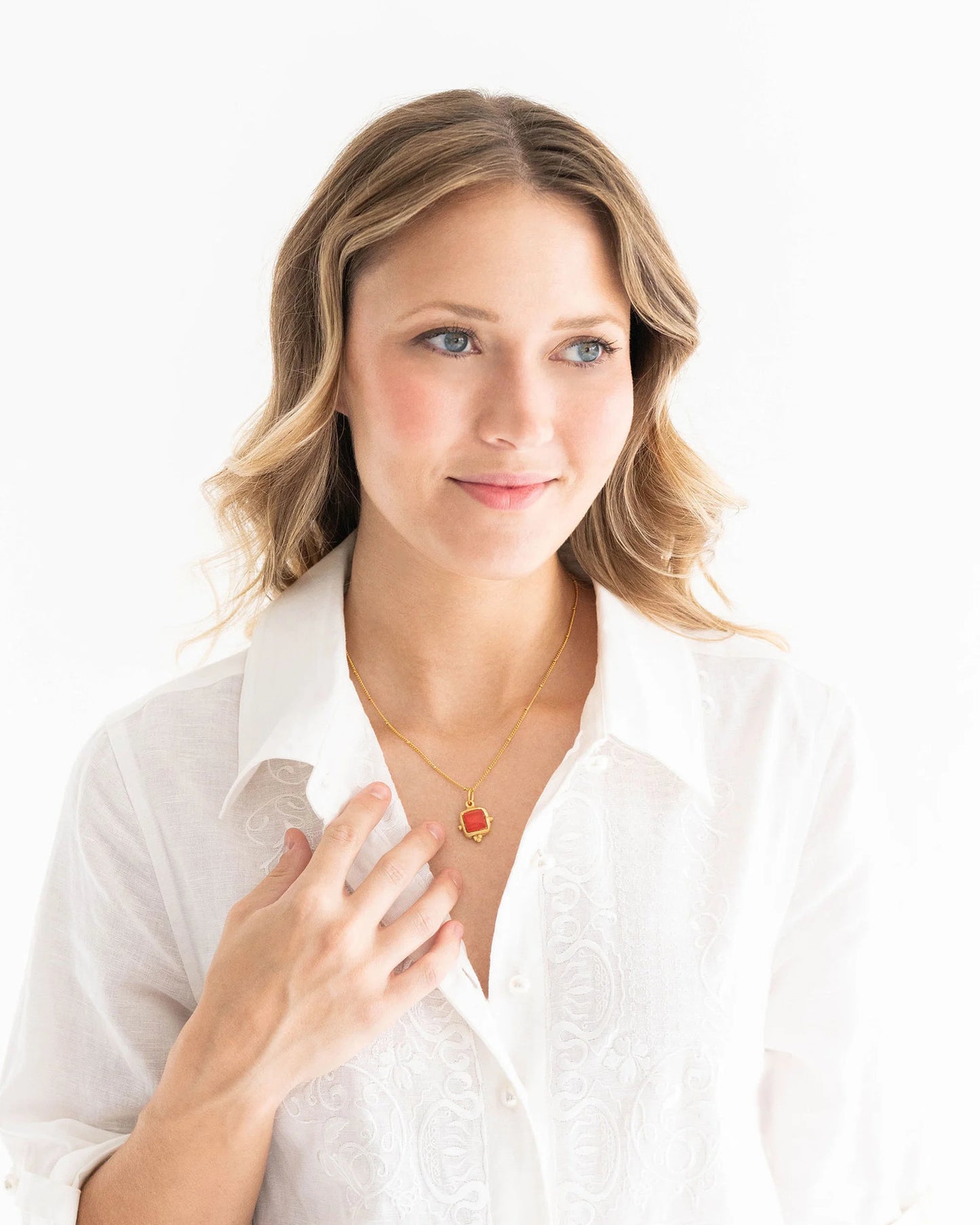 Susan Shaw Charlotte Dainty Red Stone Necklace