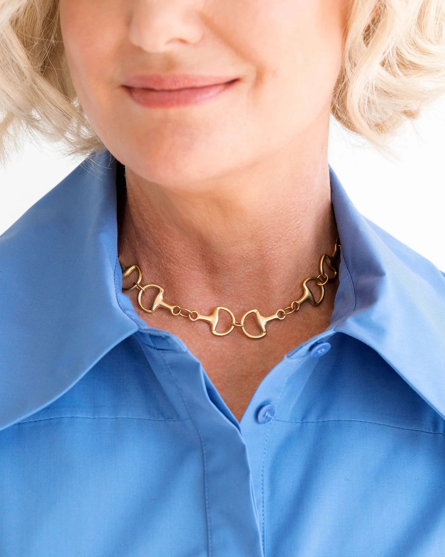 16" Gold Horse Bit Necklace